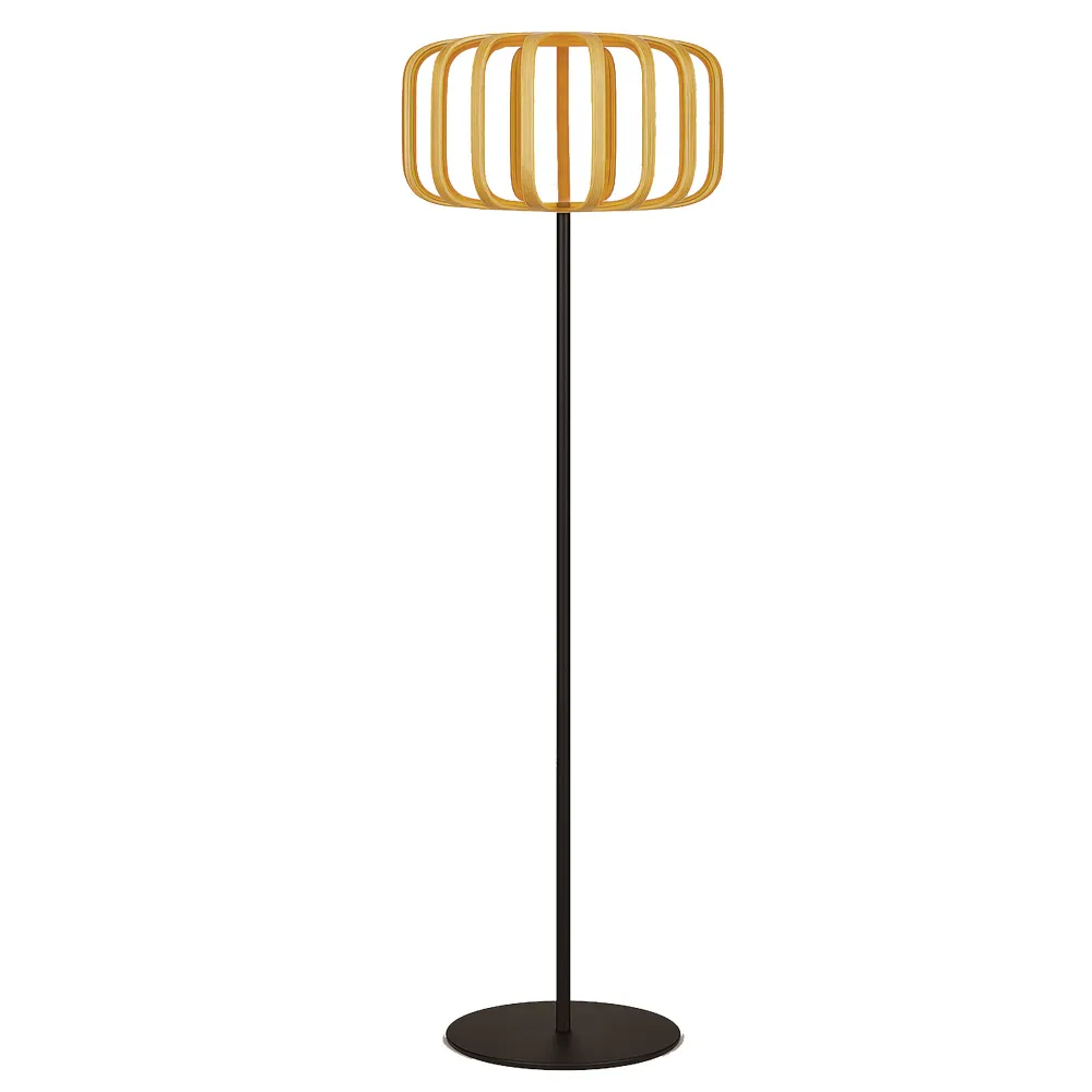 Lampadaire solaire extérieur en bambou naturel avec module LED blanc chaud télécommande STANDY BAMBOU SOLAR H160cm Lumisky