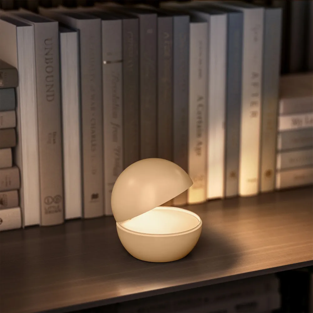 Lampe de chevet sans fil à poser beige LED blanc chaud dimmable GOOD NIGHT SAND ø12cm Lumisky