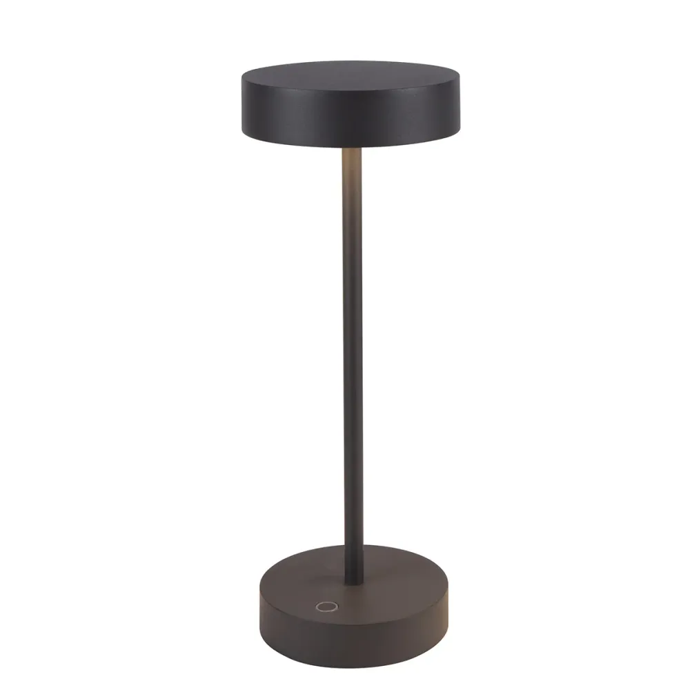 Lampe de table sans fil dimmable en aluminium noire LED SANDY BLACK H33 cm Lumisky