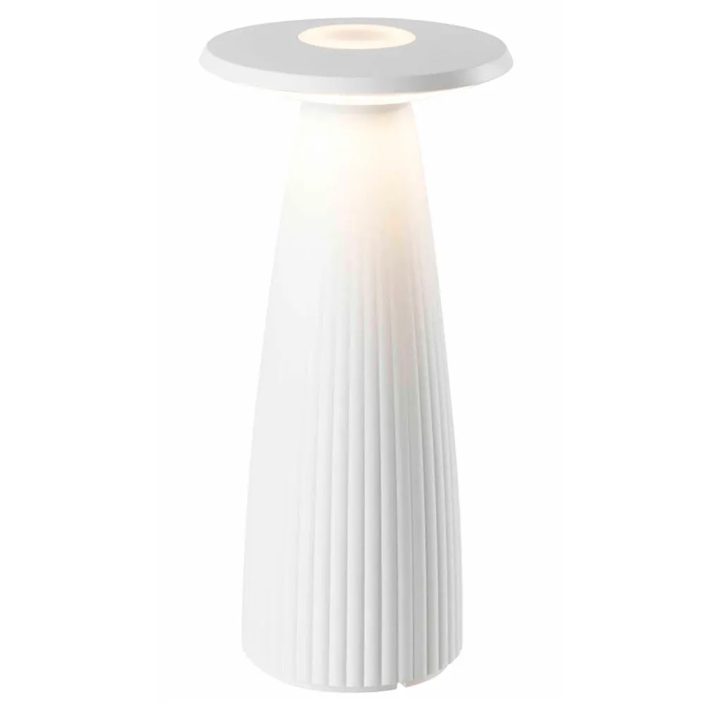 Lampe de table sans fil en forme de vase Blanc LED blanc chaud dimmable FLORA MINI WHITE H20cm Lumisky