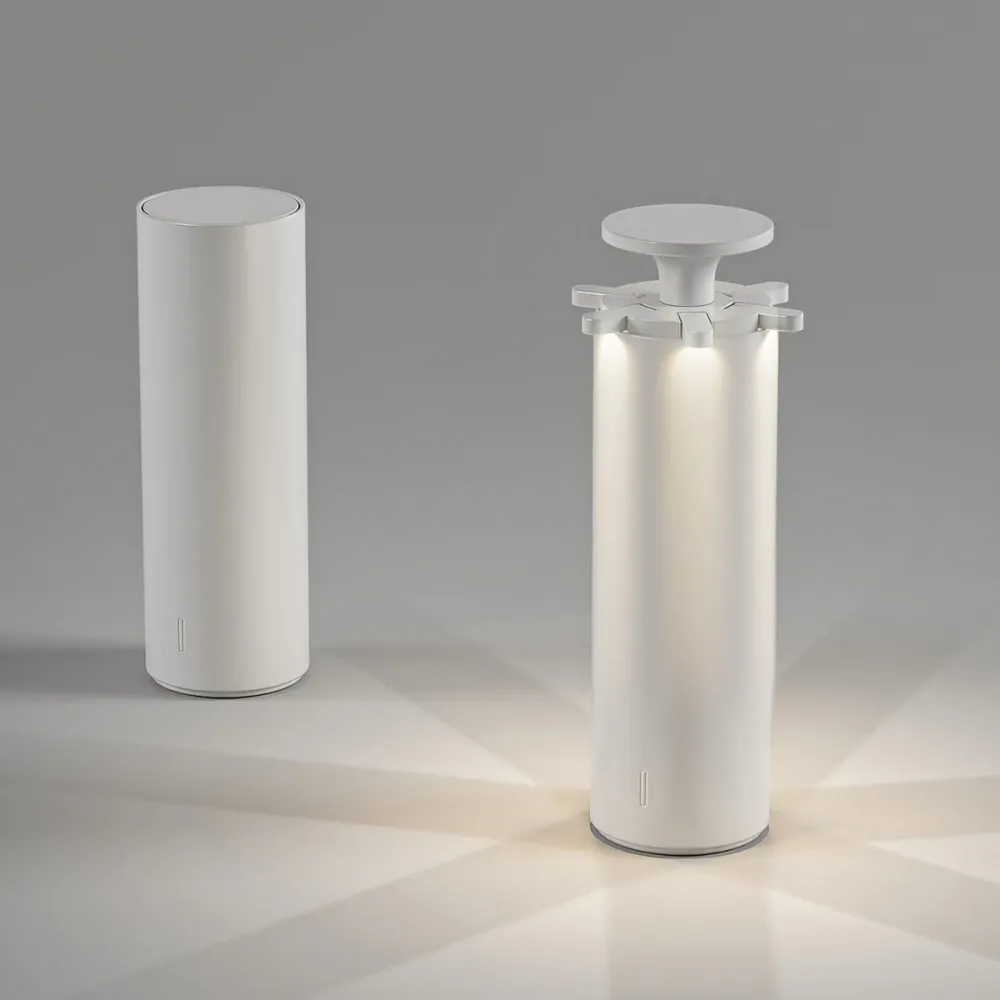 Lampe de table sans fil touch en aluminium blanc LED FIREWORK WHITE H24 cm Lumisky