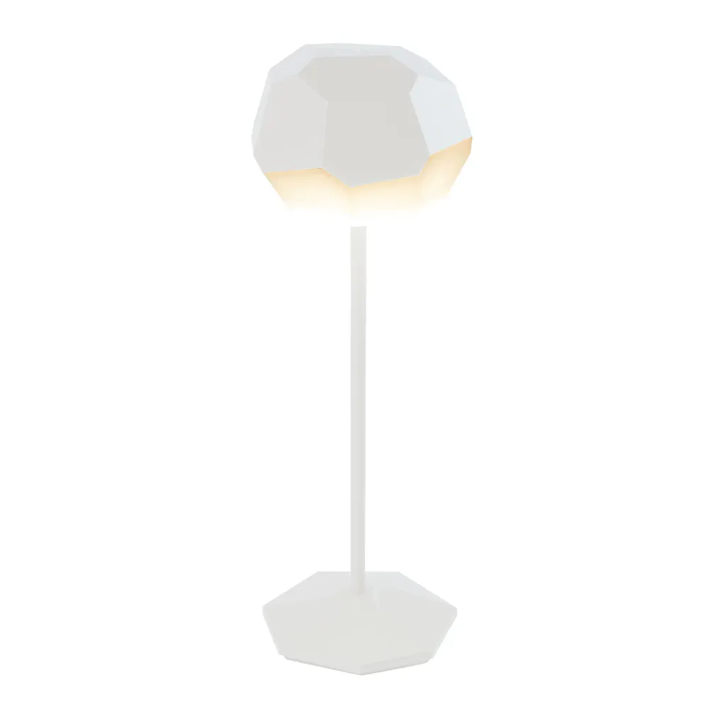 Lampe de table touch sans fil en aluminium blanc LED STONE WHITE dimmable H33cm Lumisky