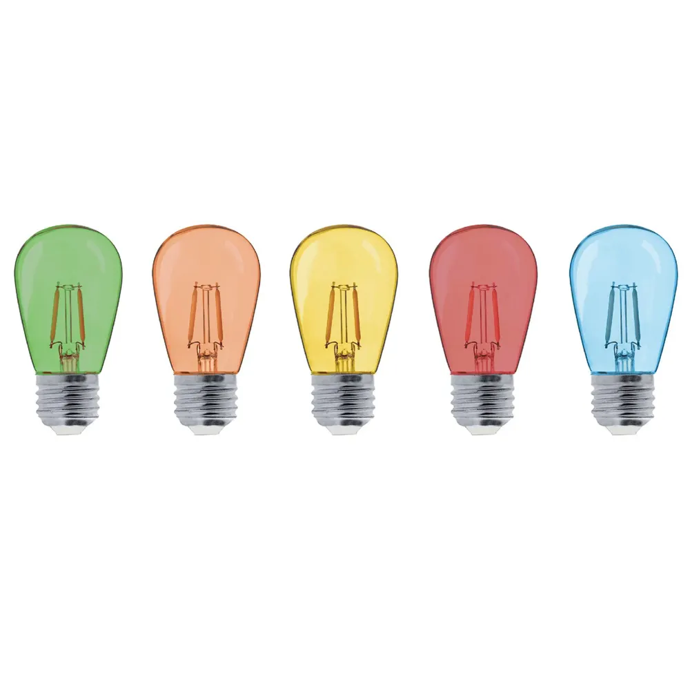 Lot de 5 ampoules LED E27 multicolore globe compatible guirlande PARTY BULB COLOR H7cm Lumisky