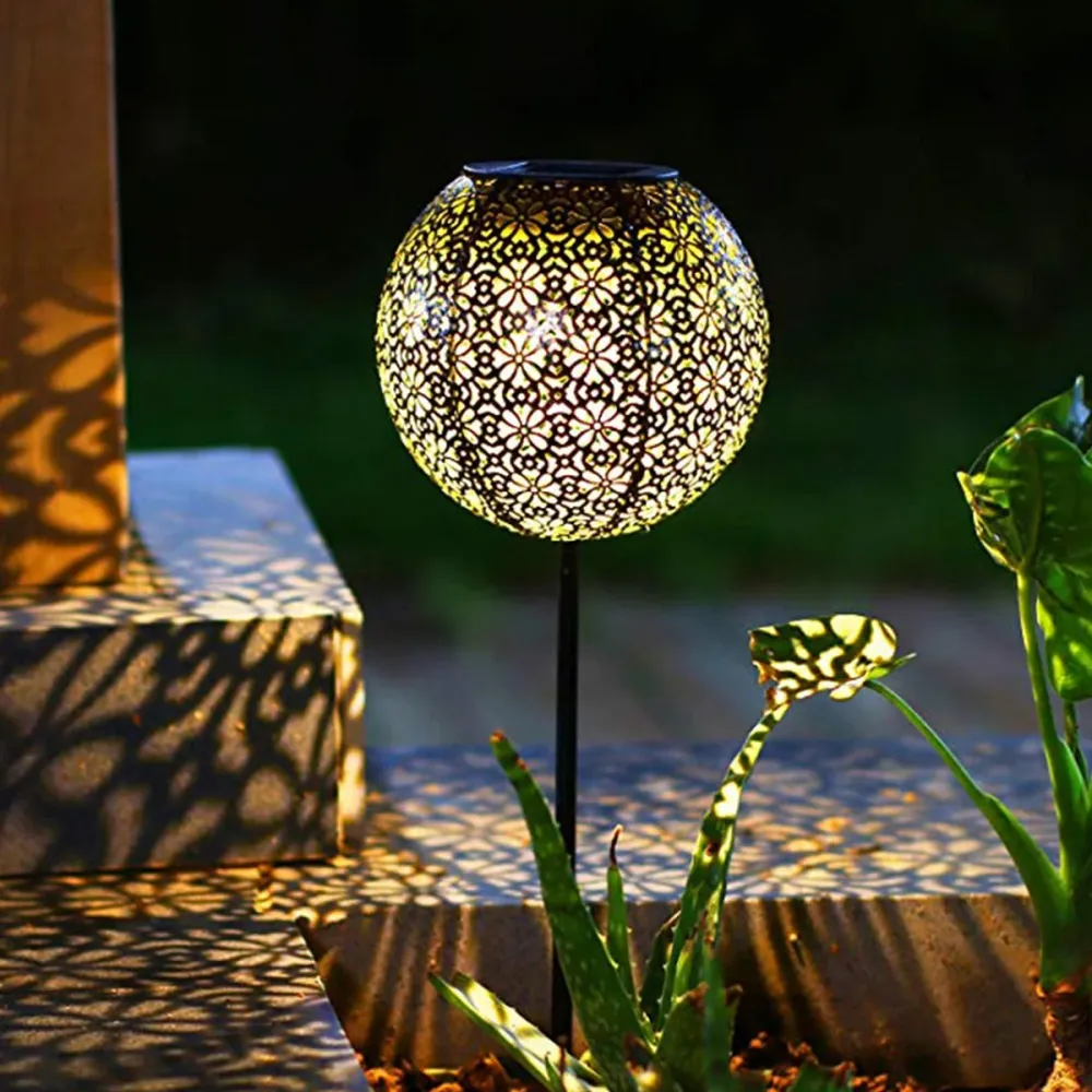 Lot de 2 balises solaires style oriental à planter LED blanc chaud AGADIR H45cm Lumisky