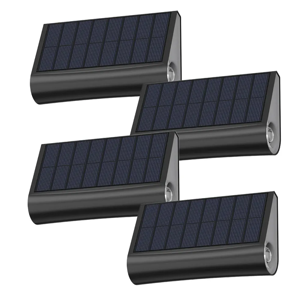 Lot de 4 Lampes Murales Solaires LED Blanc TWILY - Design Moderne, Éclairage Autonome et Étanche, Parfaites pour Terrasse,...