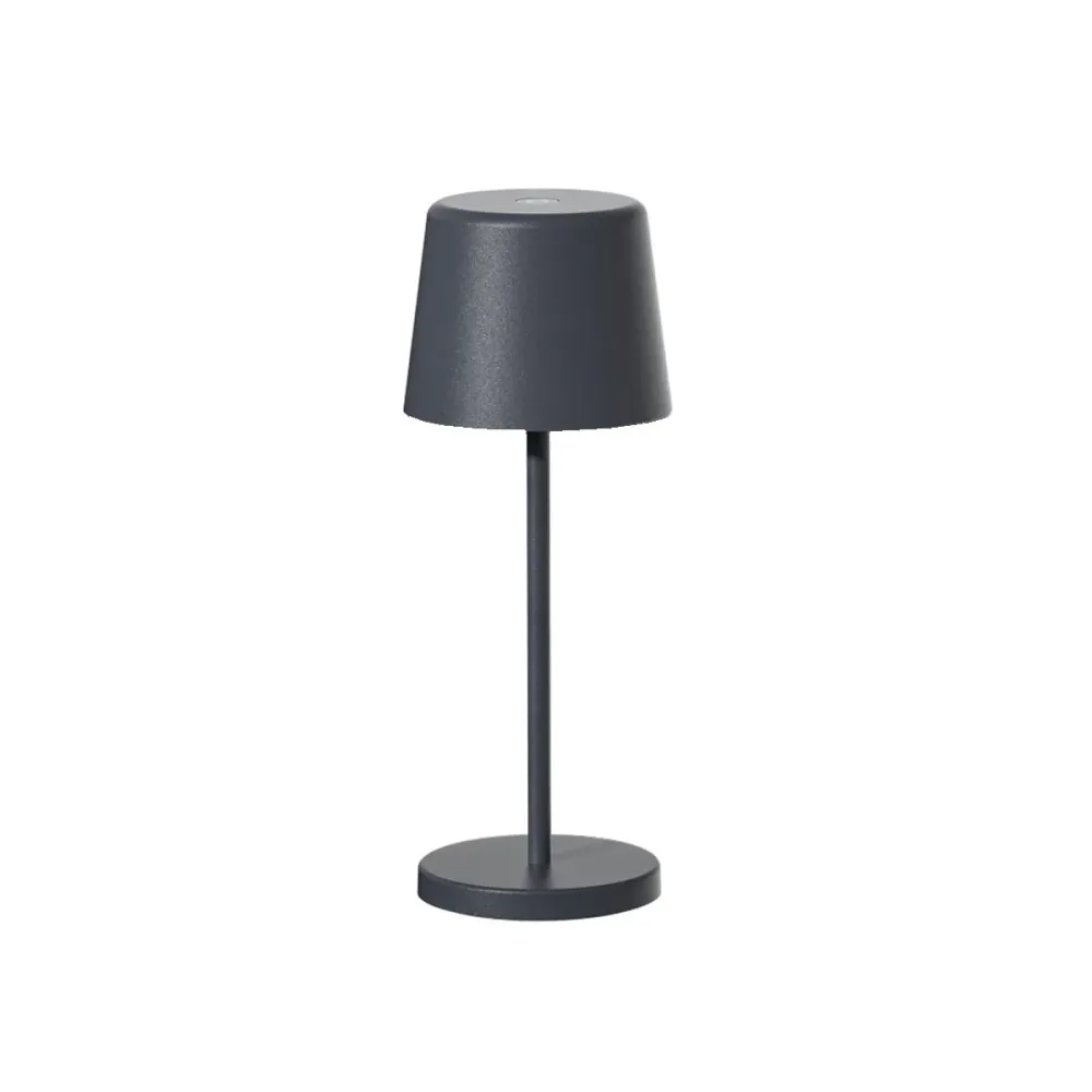 Lot de 6 mini lampes de table touch sans fil en aluminium LED KELLY MINI ROCK blanc dimmable H22cm avec plateau de chargem...