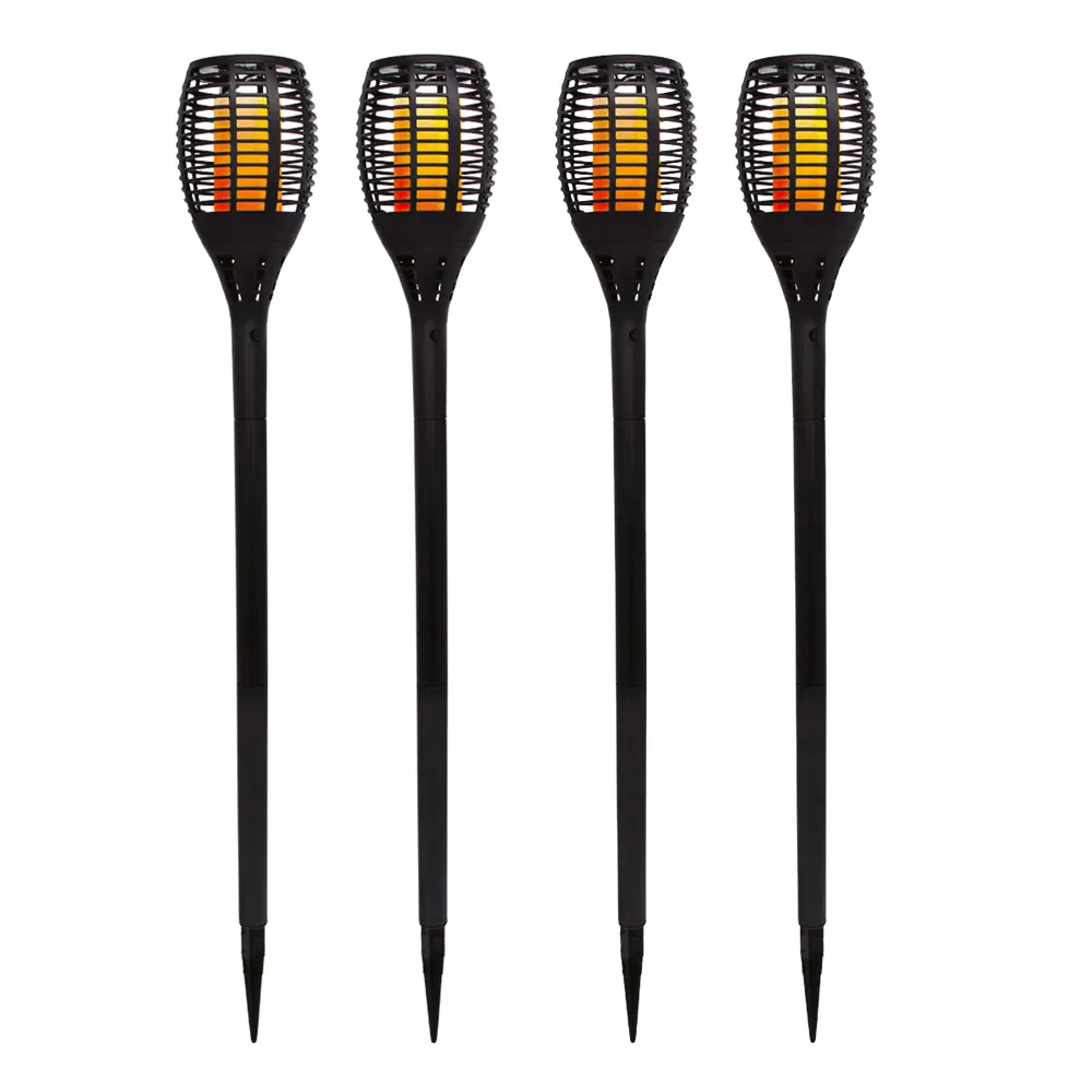 Lot de 4 mini torches solaires effet flamme LED blanc chaud 4x MINI MAITY SUN H70cm Lumisky