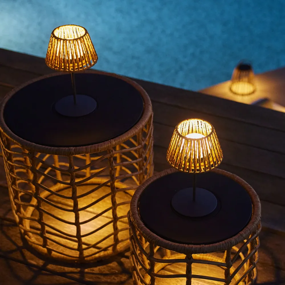 Lot de 2 minis lampes de table LED sans fil blanc dimmable TWINS RAFFY H23.5cm Lumisky