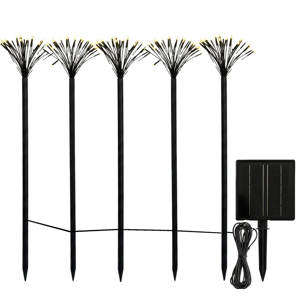 Lot de 5 piques lumineux solaires décoratifs LED blanc chaud YOGY PICK TALL 5m Lumisky
