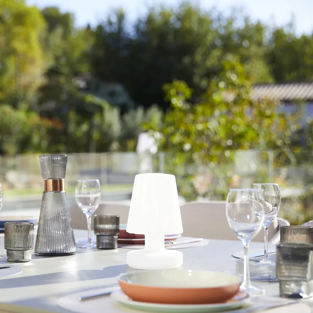 Mini lampe à poser rechargeable sans fil LED blanc chaud dimmable LADY MINI H22cm Lumisky