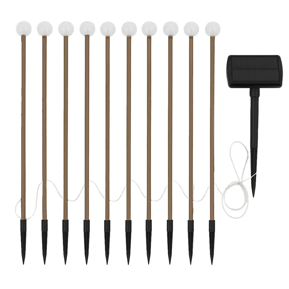 10 mini-boules lumineuses scintillantes solaires à piquer balisage allée 10x LOLLY LED blanc chaud 5m Lumisky