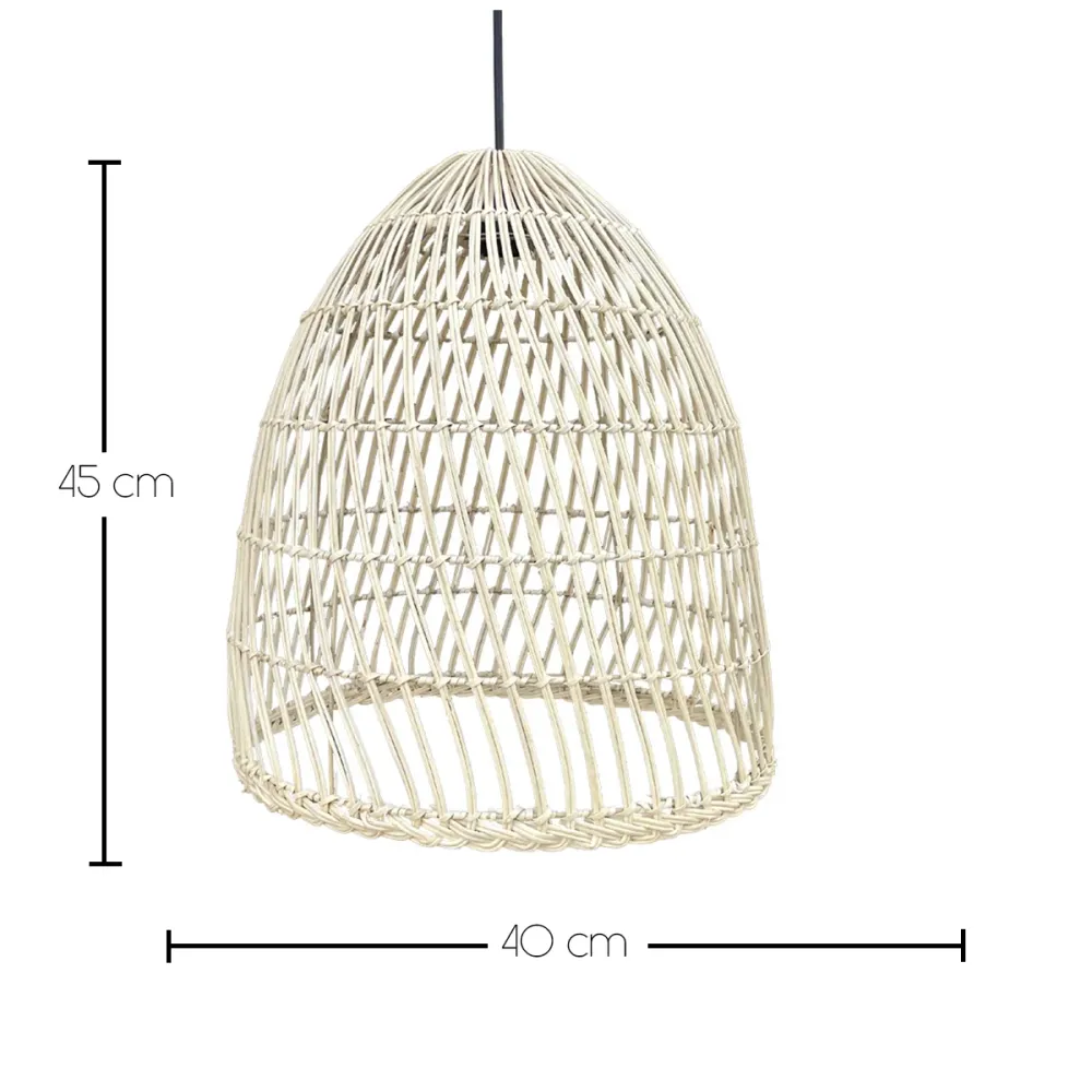 Suspension solaire PAULO SOLAR en rotin naturel avec câble hybride secteur et solaire 5m de longueur Lumisky