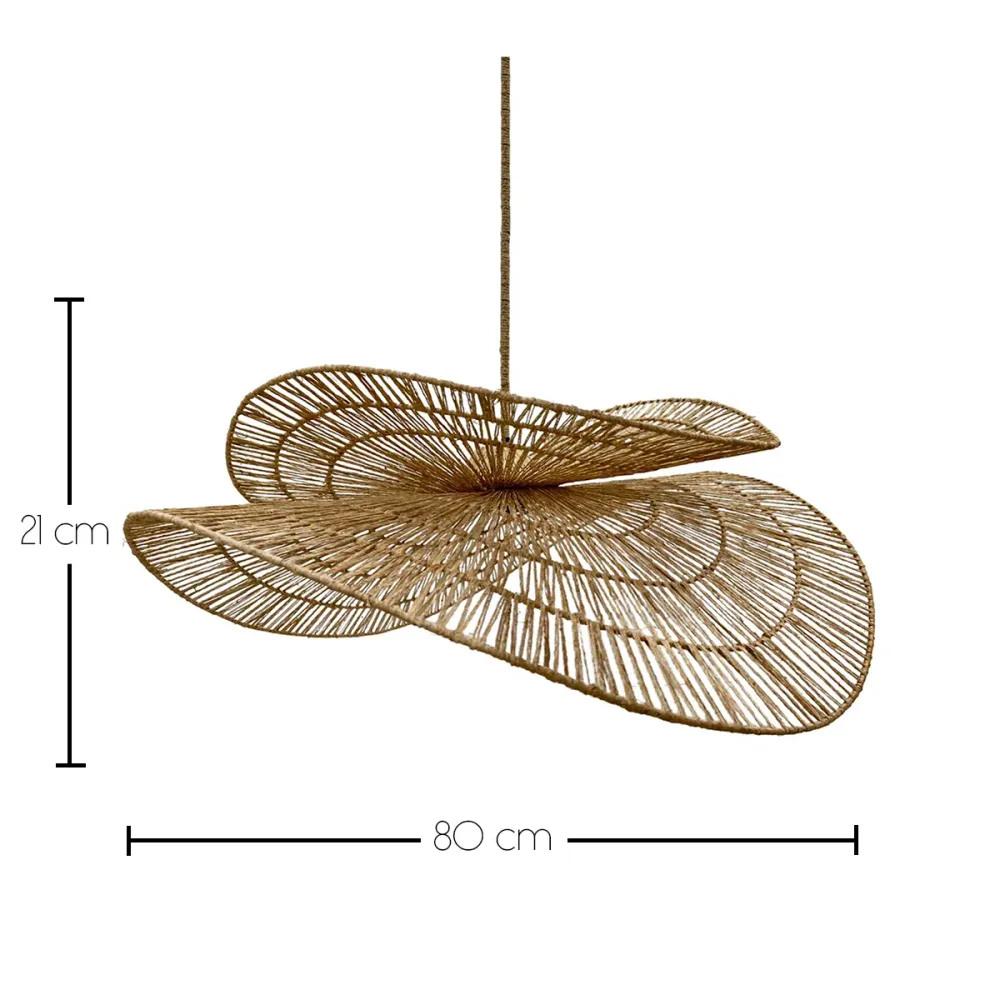 Suspension sur secteur pour l'extérieur SOLARA OUTDOOR CABLE en jute naturel style bohème 5m de longueur de câble Lumisky