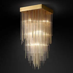 Lustre en cristal de roche K9 doré sur mesure Simig Lighting, suspension en cristal à lustre luxueux « Le prix dépend de l...