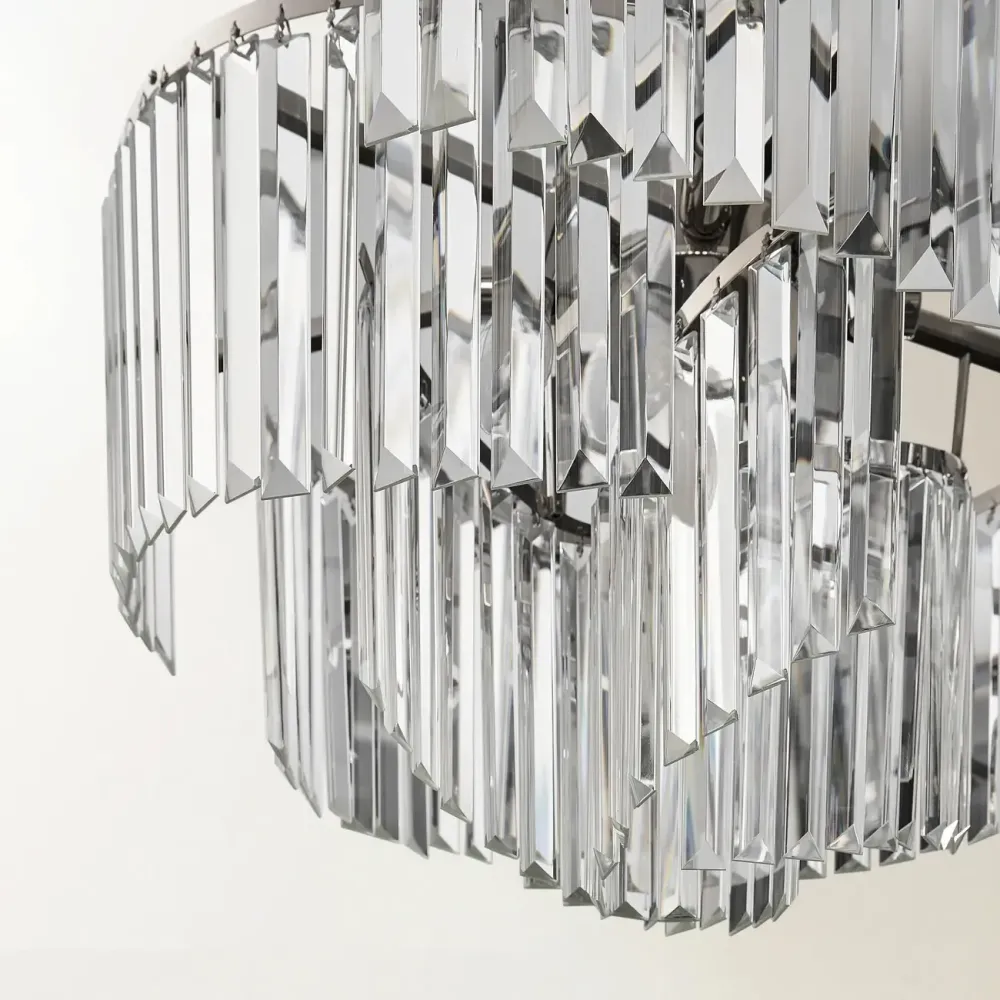 Lustre moderne de luxe en cristal clair en forme de spirale