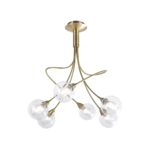 Lustre Spring laiton patiné 6 lumières LD 5058-6AP D54