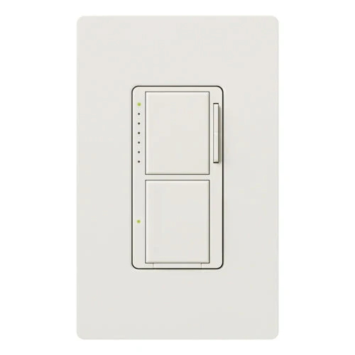 Lutron Maestro LED+ Combo variateur et interrupteur, blanc, modèle MACL-L3S25-WH
