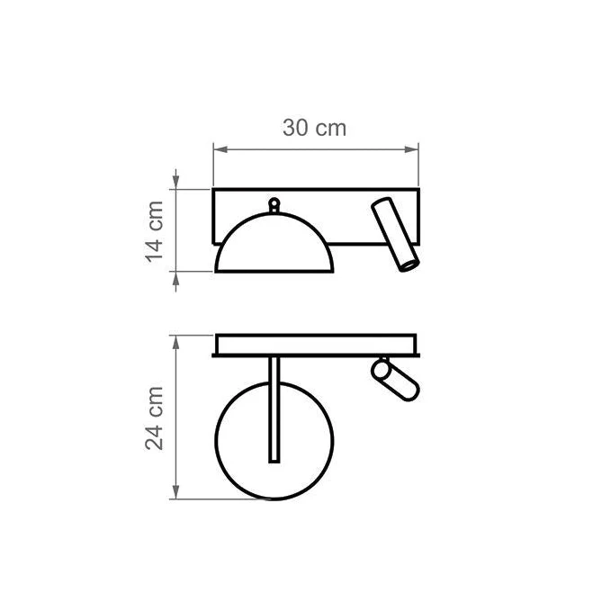 Applique murale Luxcambra Absis 2L LED, H 33 cm