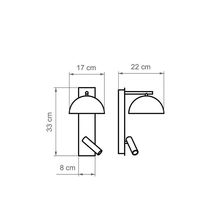 Applique murale Luxcambra Absis 2L LED, H 33 cm