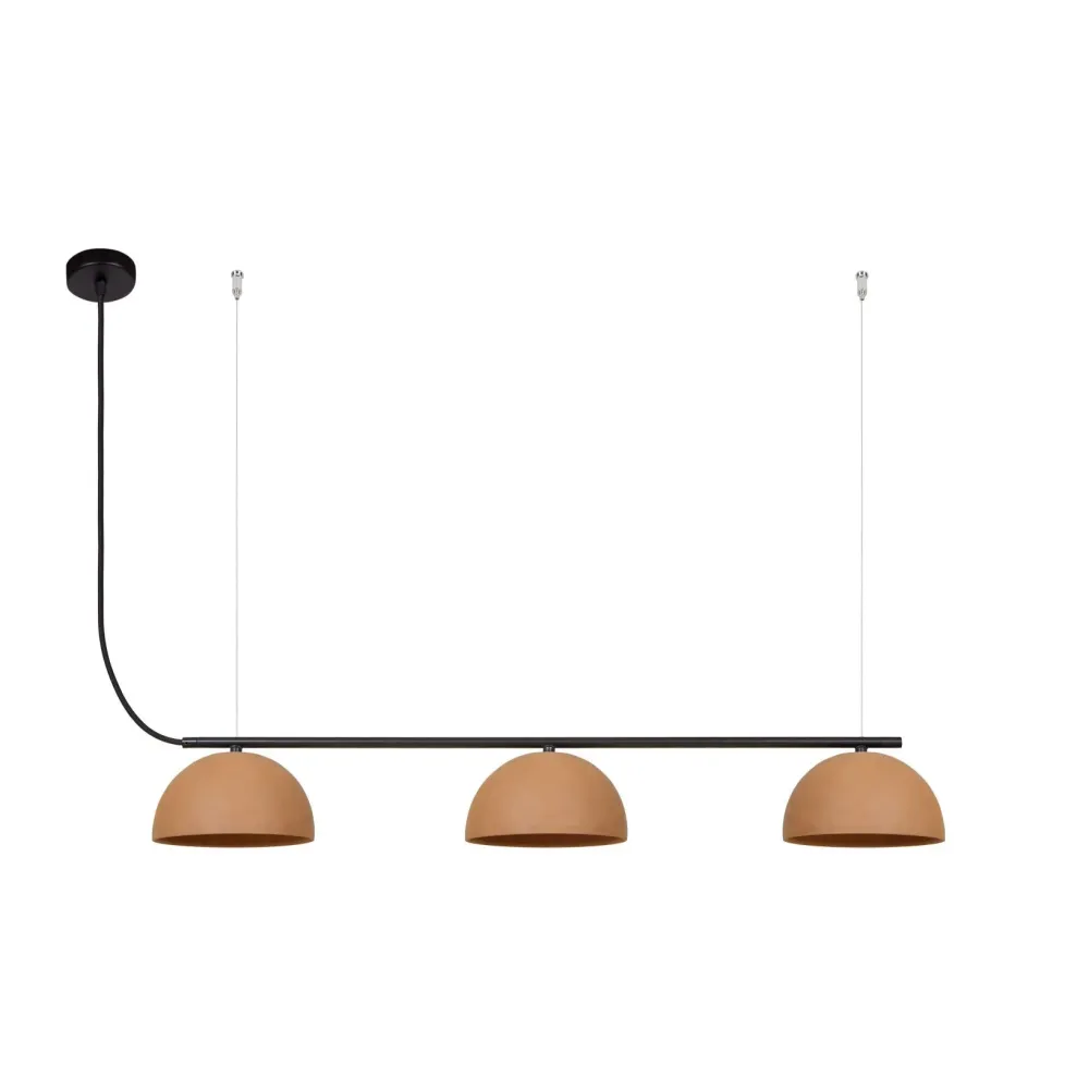 Suspension linéaire LED Luxcambra Absis 3L, largeur 120 cm Terracotta
