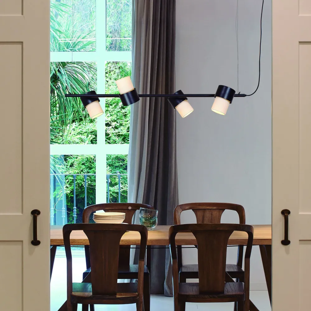 Suspension linéaire Luxcambra Kan 4L, GU10, L 120 cm Black