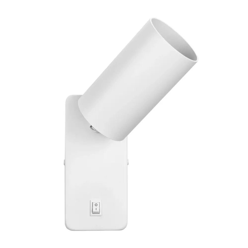 Applique / applique Maclean, spot, rond, GU10, avec interrupteur 55x90mm, blanc, MCE369 W 2pcs+ Ampoule LED GU10 7W Maclea...