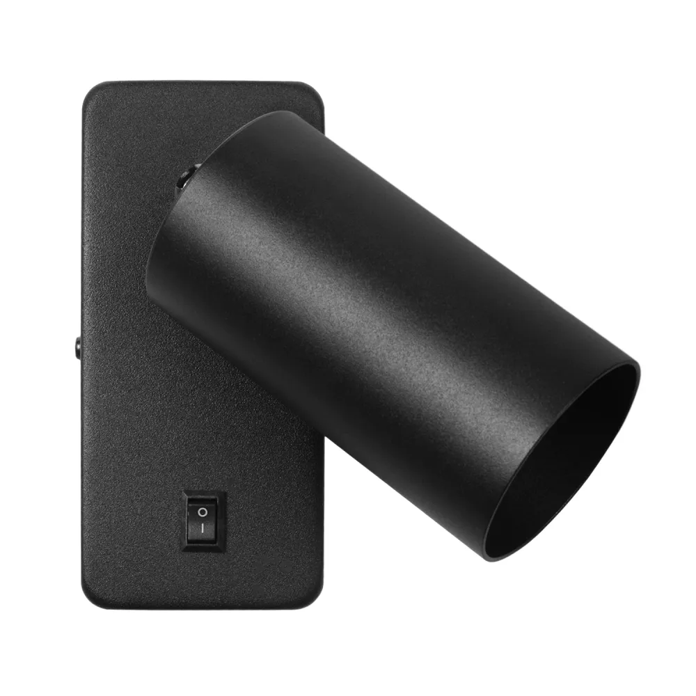 Maclean applique / applique murale, spot, rond, GU10, avec interrupteur 55x90mm, noir, MCE369 B+Lampe LED GU10 7W Maclean...