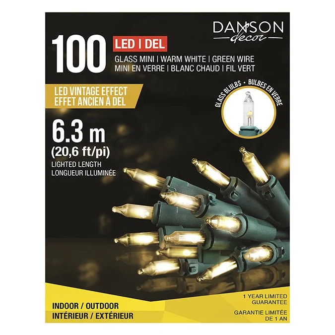 100 mini-lampes LED à incandescence en verre pour intérieur/extérieur - Blanc chaud Magasins Hart | Hart Stores