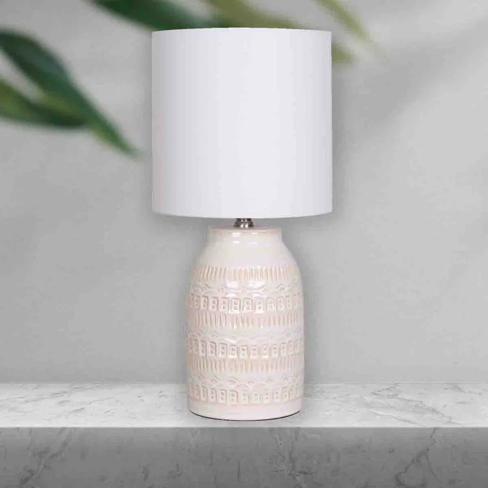 Lauren Taylor - Lampe de table en céramique émaillée crème Magasins Hart | Hart Stores