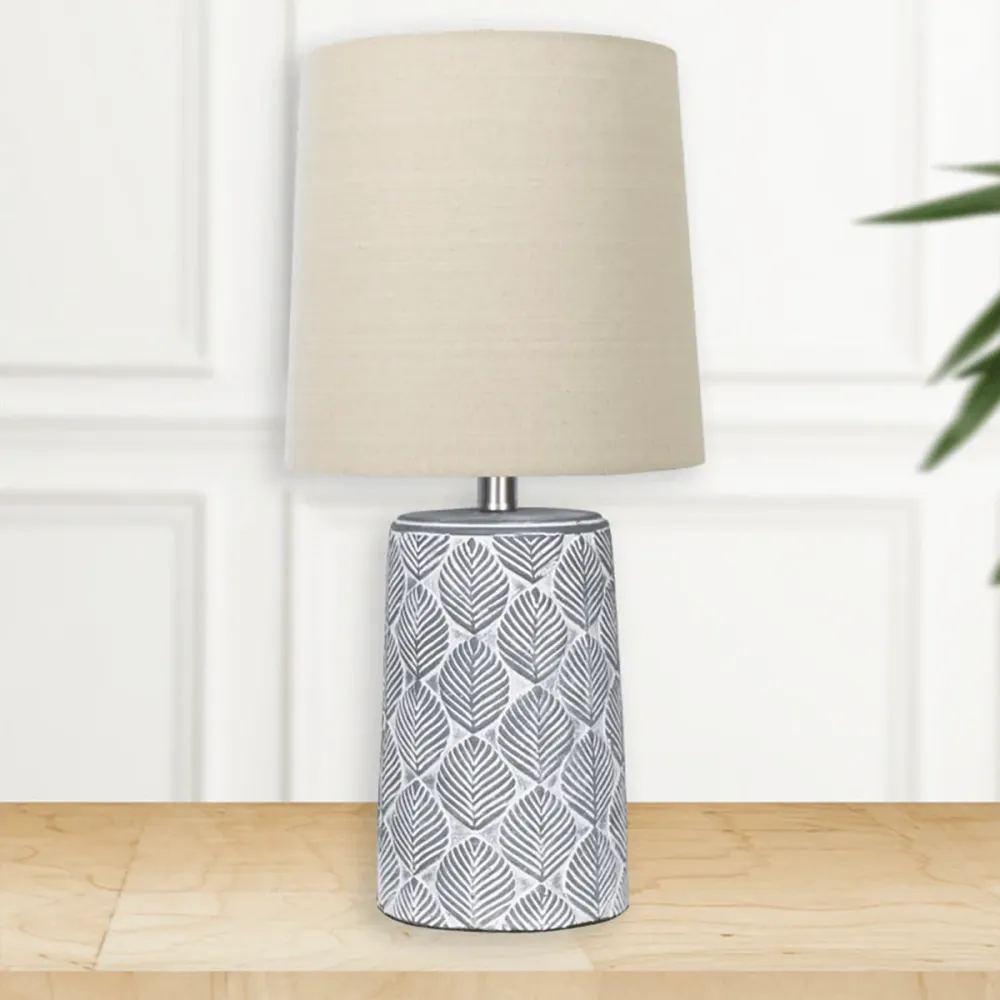 LAURENT TAYLOR - Lampe de table en céramique abat-jour en lin blanc antique Magasins Hart | Hart Stores