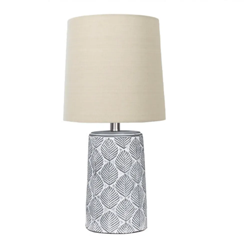 LAURENT TAYLOR - Lampe de table en céramique abat-jour en lin blanc antique Magasins Hart | Hart Stores