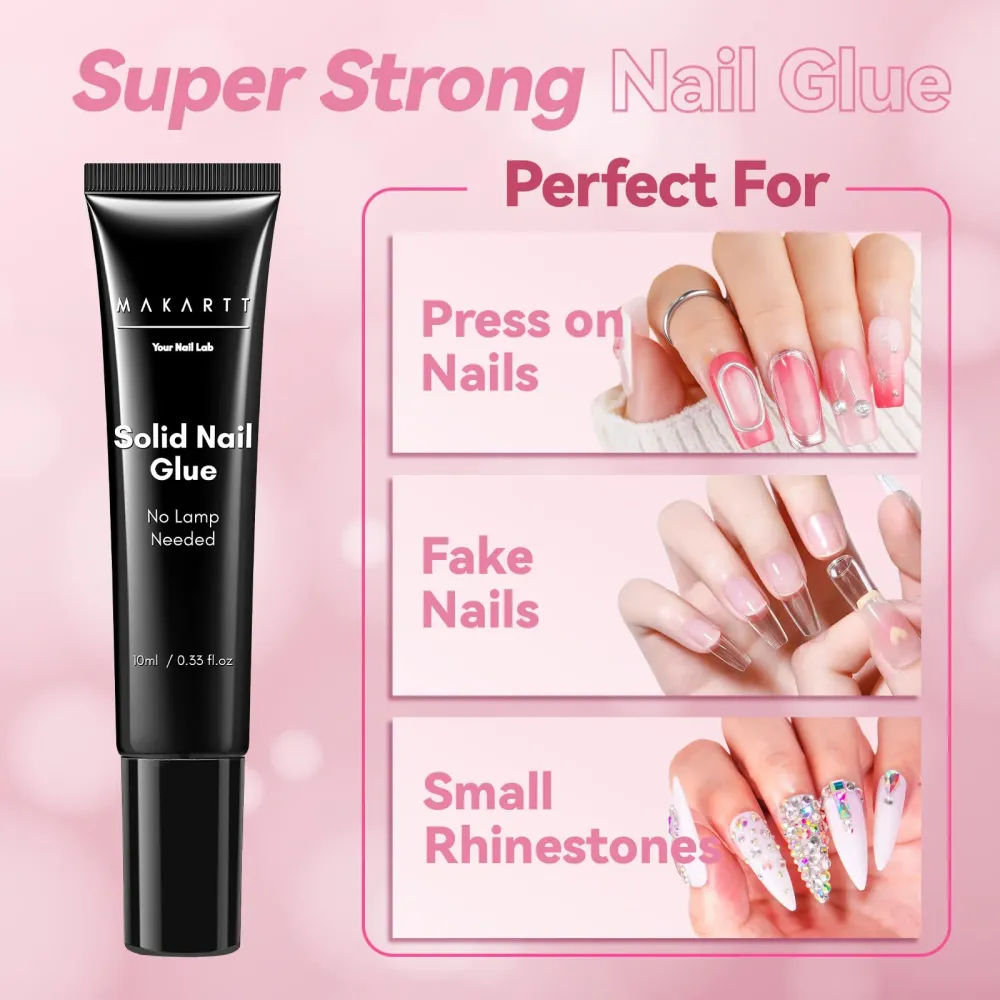 Makartt Colle Ongles Semi-Solide Sans HEMA – Sèche en 20s, Sans Lampe UV