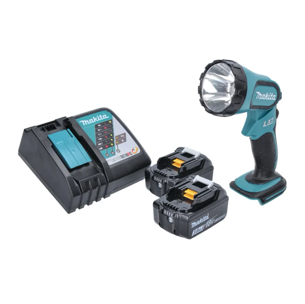 Makita DML 185 RF Lampe de chantier sans fil 18 V Li-Ion + 2x Batteries 3,0 Ah + Chargeur