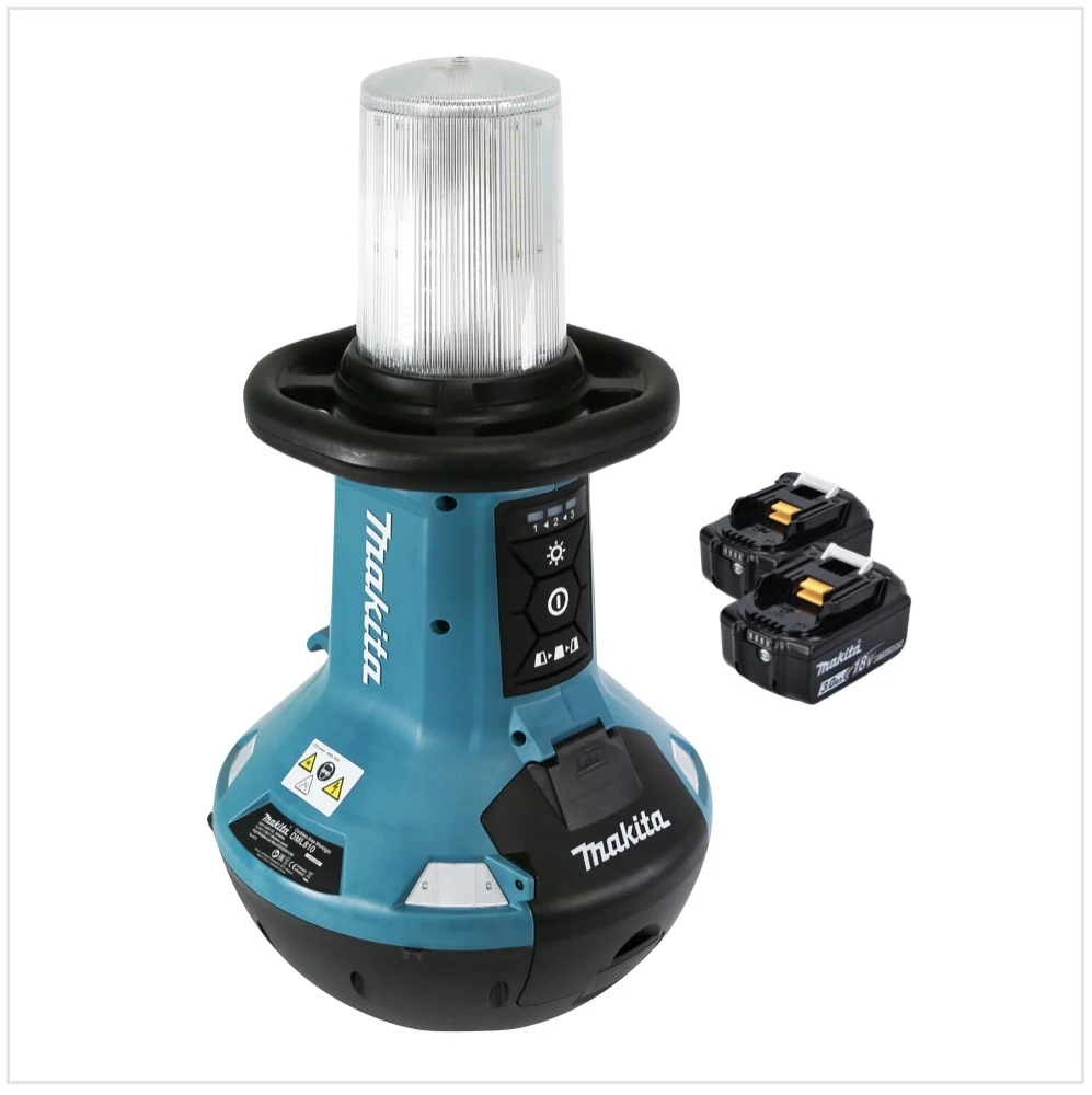 Makita DML 810 F Lampe LED sans fil 18 / 36 V ( 2 x 18 V ) 5500 lm IP54 + 2 batteries 3,0 Ah - sans chargeur