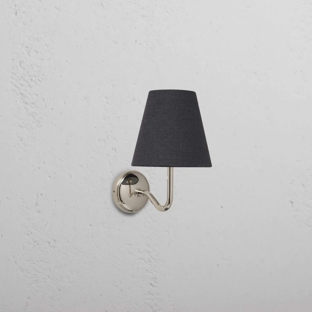 Malvern Petite Applique Murale Gris Basalte - Nickel Poli
