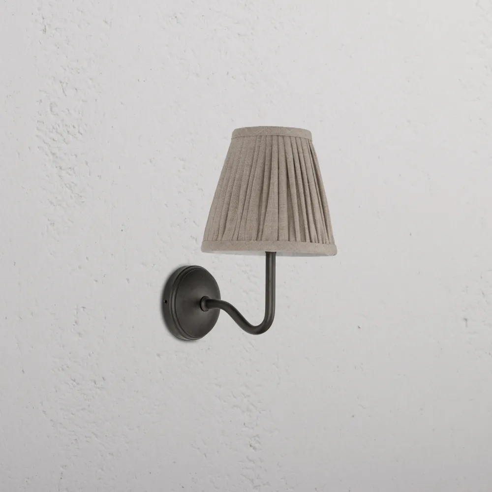 Malvern Petite Applique Murale Plissée Beige Naturel - Bronze