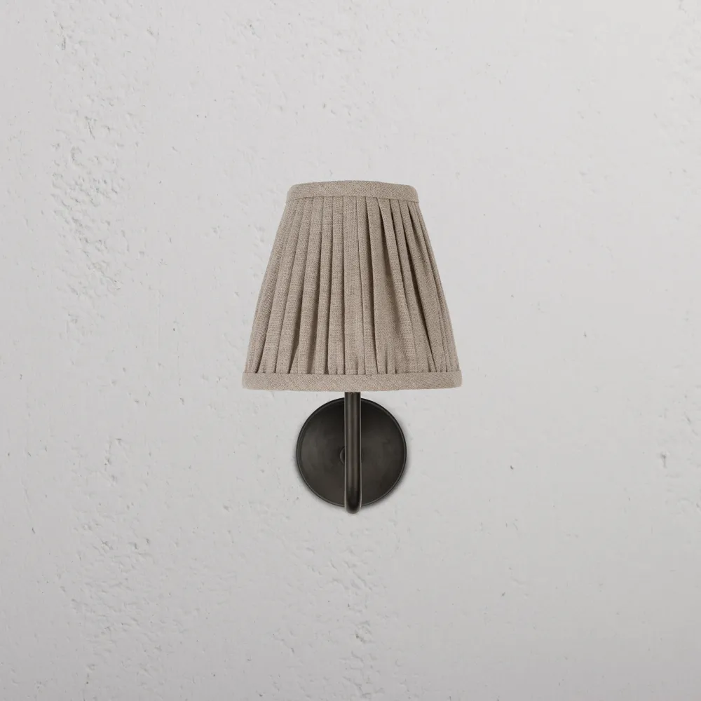 Malvern Petite Applique Murale Plissée Beige Naturel - Bronze