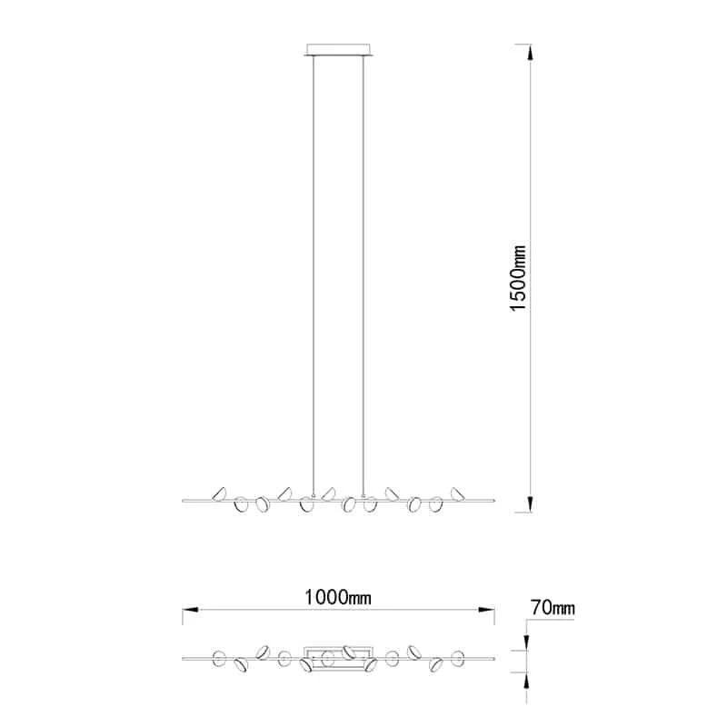 Mantra Adn Blanco LED Pendant Ceiling Lamp Linea White 6262