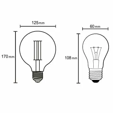 Mantra Bulbs E27 LED E27 8W 2200K 800lm G125 transparent R09205
