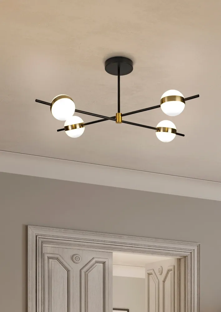 Mantra Cuba LED Ceiling Light Gold and Black 7162