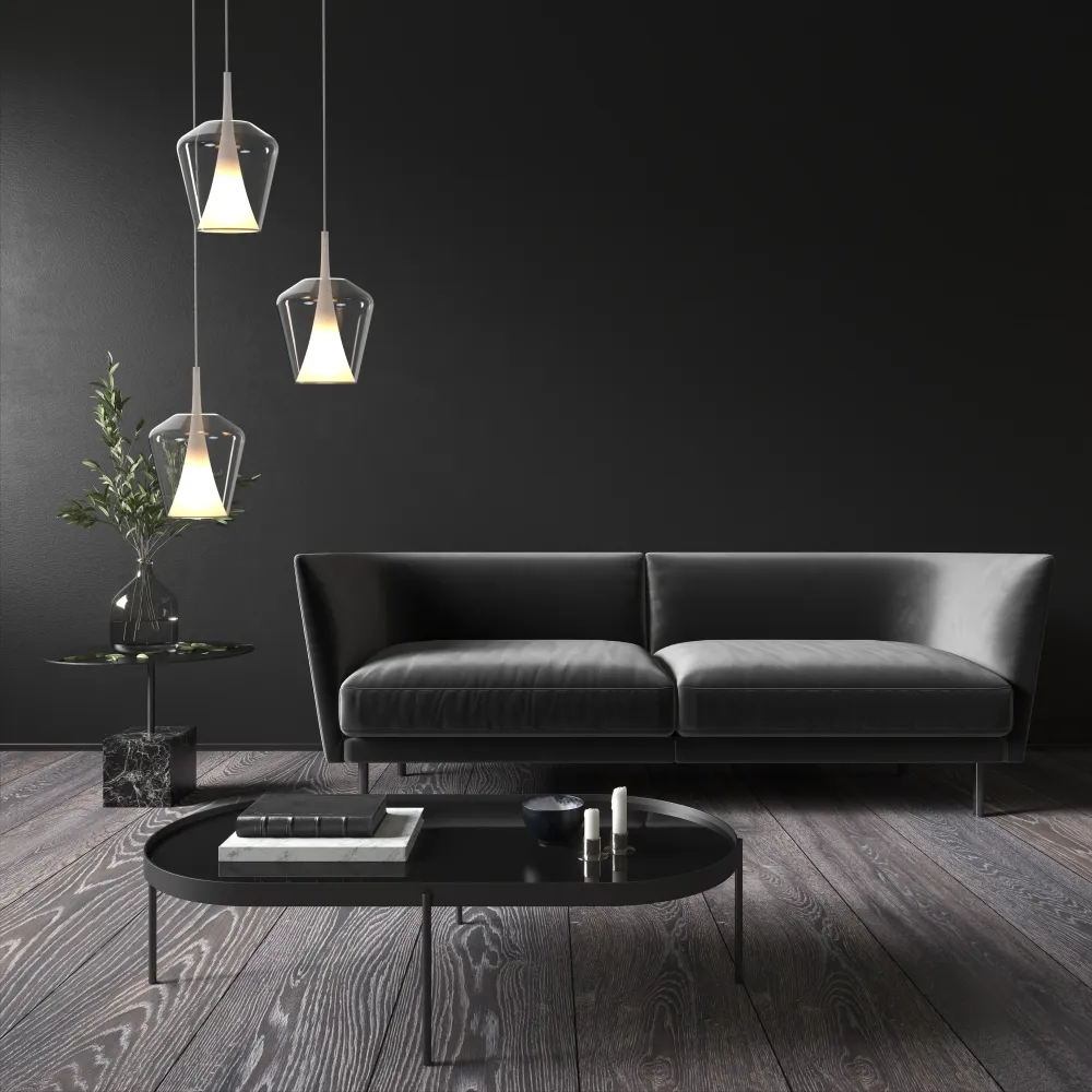 Mantra Elsa Glass Bell Pendant Ceiling Light 2.5M-E27 Clear 8245