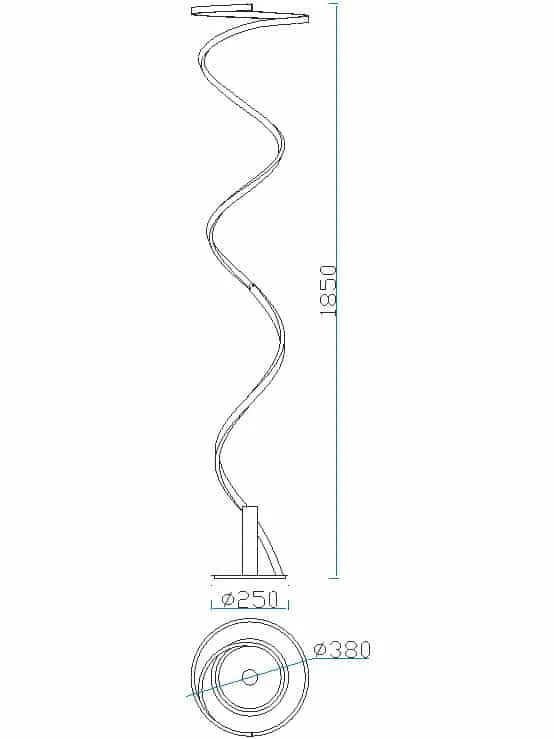 Mantra Helix Dimmable LED Living Room Floor Lamp White 6102