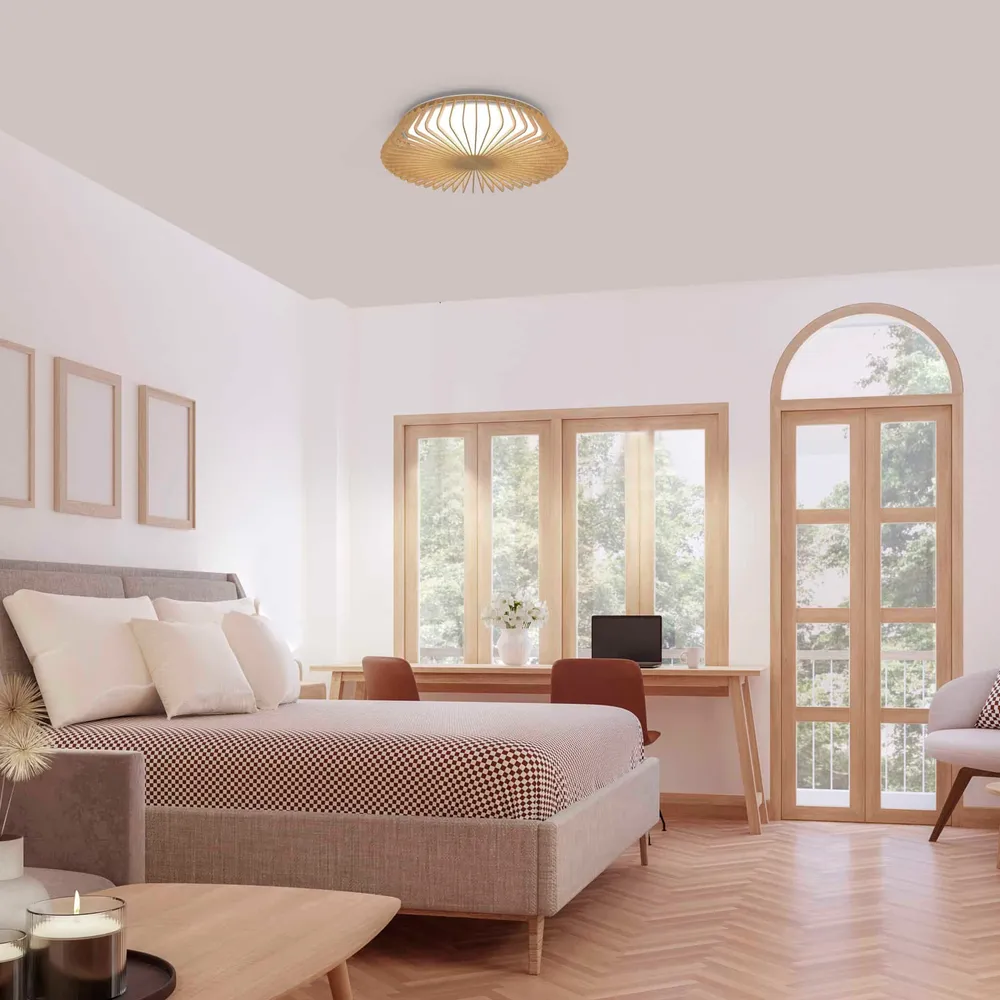 Mantra Himalaya Ceiling LED ceiling light 56W 3000K wood, beige, brown 7967