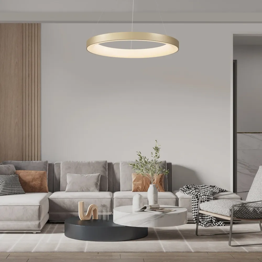 Mantra Niseko II Dimmable LED Pendant Light 90cm Gold 8647
