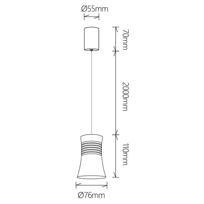 Mantra Pagoda LED Pendant Ceiling Light 12.5W 4000K White 7785