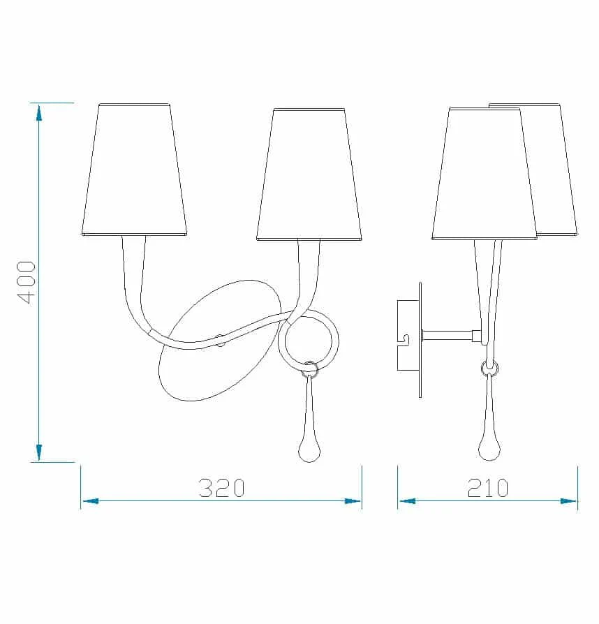 Mantra Paola Dorada Golden wall lamp 3547