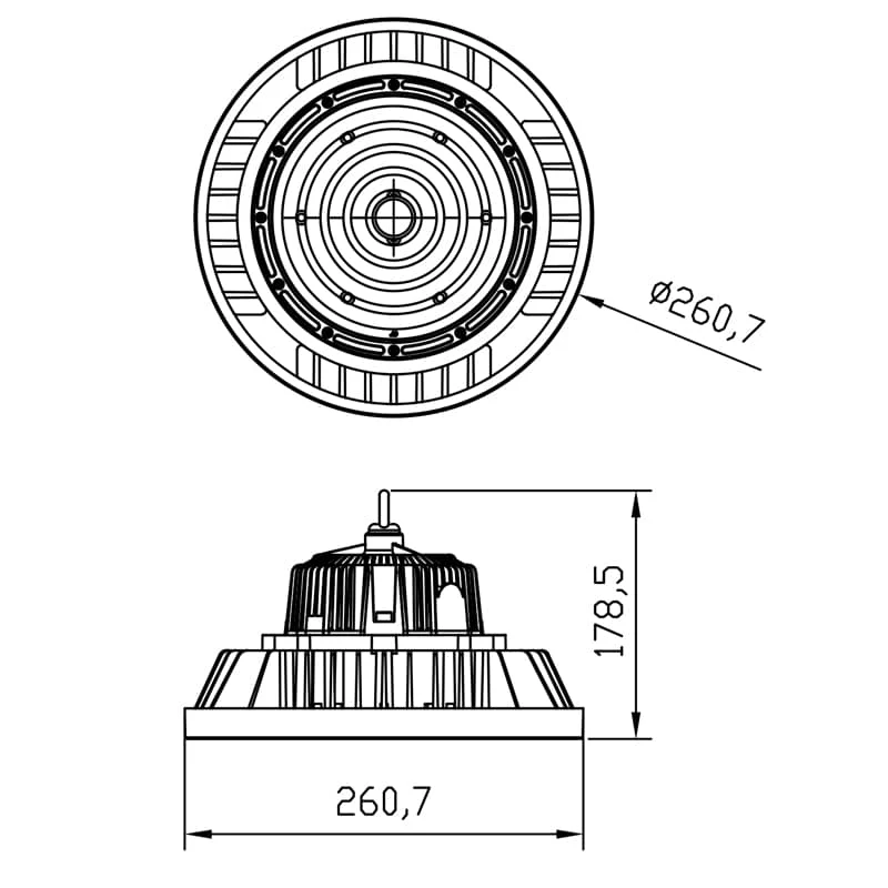 Mantra Urano BLACK LED BELL 150W 5000K 120º black 7425