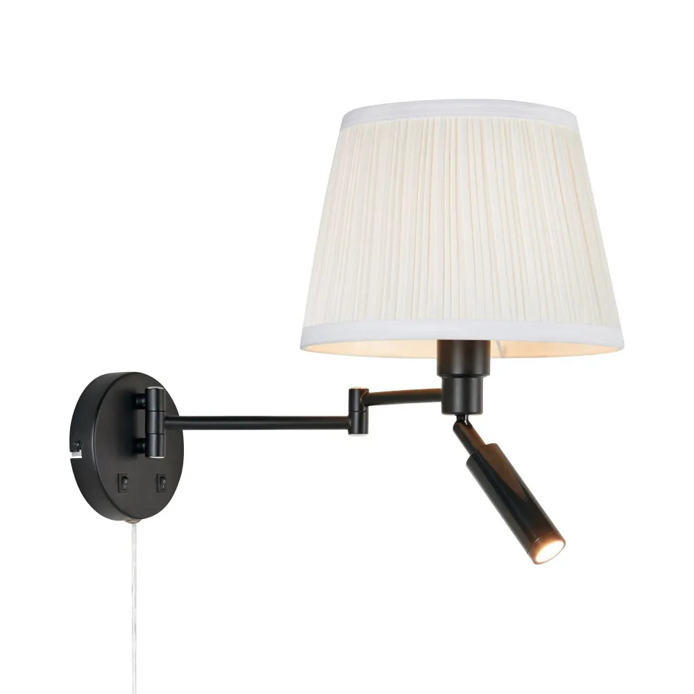 Applique murale Markslöjd Pivot 2L en métal blanc E27 LED Black