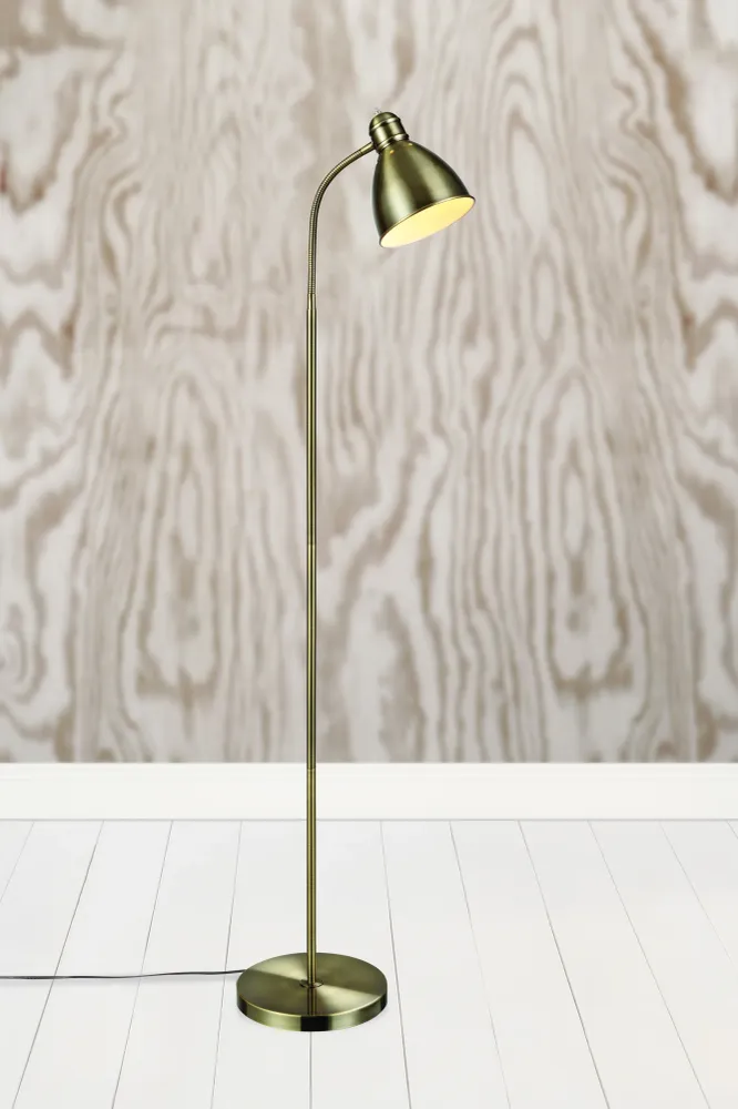 Lampadaire Markslöjd Nitta 1L en métal laiton antique E27