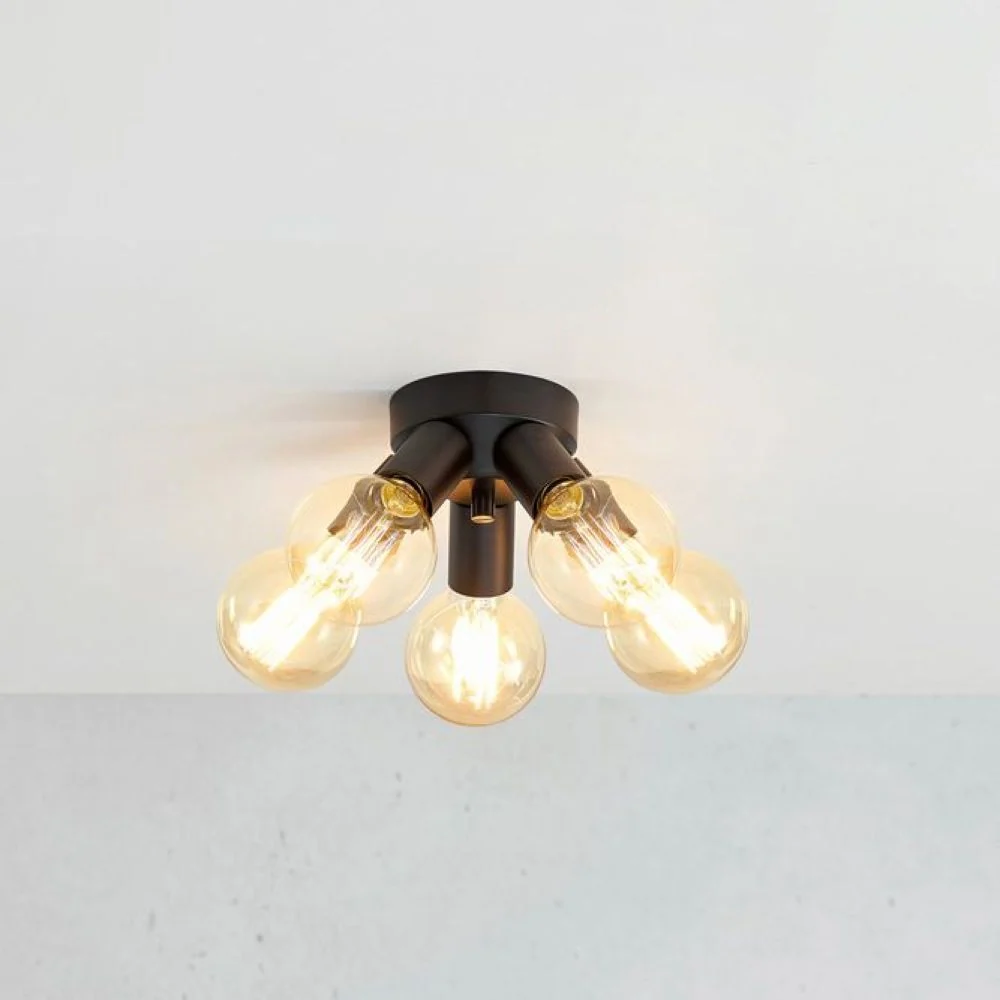 Lampe de plafond Markslöjd Mazzo 5L E27 Black